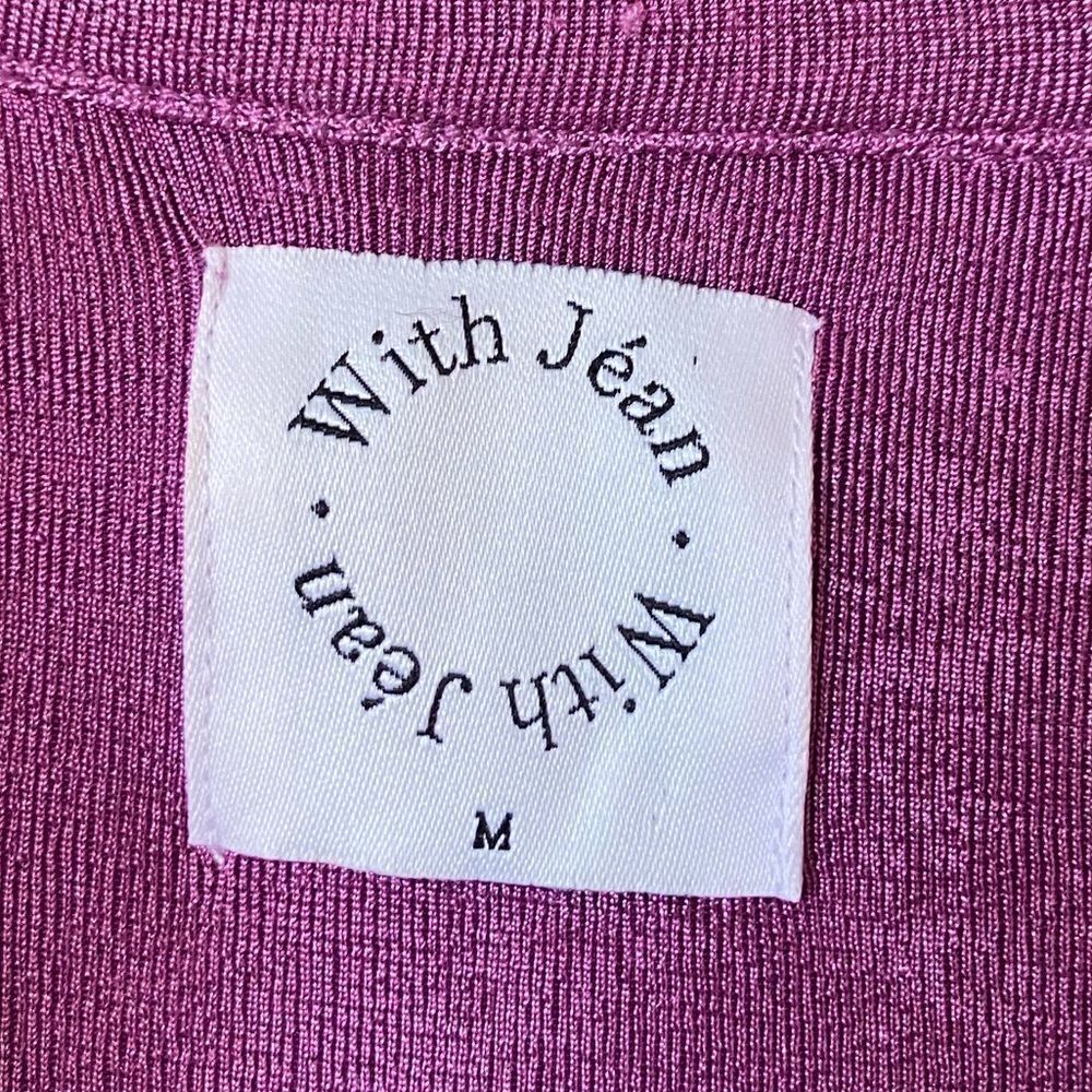With Jean Andy Mini Purple Dress Long Sleeve Button Down Shirt Size M - Picture 10 of 11